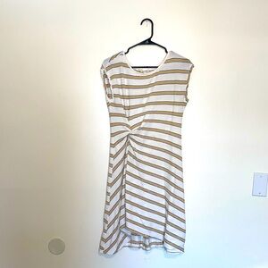 Max Studio | White & Yellow Striped Sundress